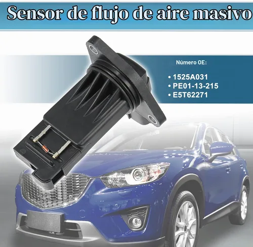 Vista 2 de X AUTOHAUX Sensor de flujo de aire masivo para Mazda CX-9 CX-5 CX-3 3 6 MX-5 Miata 1525A031 PE01-13-215 E5T62271 Plástico Negro 5 Pines MAF Sensor