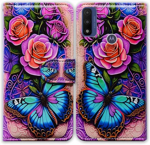 Vista 25 de Bcov Funda de piel con tapa para teléfono Motorola Moto G Pure/Power 2022 - Patrón de pájaro negro, ranura para tarjetas, bloqueo magnético, función
