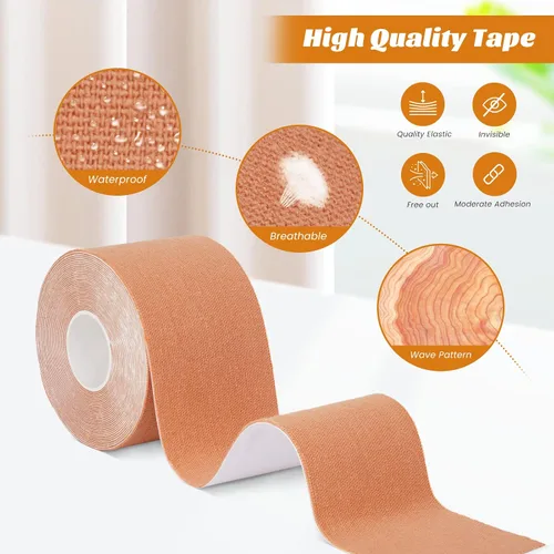 Vista 3 de Tingower Cinta para el pecho correa para el pecho para copas A-E cinta de apoyo para el pecho cinta deportiva impermeable y resistente al sudor