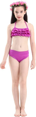 Vista 6 de Little Girls traje de baño bikini con cola de sirena Set de 3 piezas