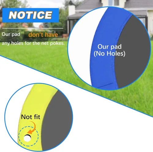 Vista 6 de Trampoline Pad Replacement, 12FT 14FT 15FT Trampoline Spring Cover, Thickened EPE Foam Tear-Resistant Waterproof Safety Pad, No Holes for Pole