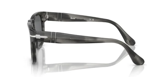 Vista 3 de Persol PO3333S Elio Square - Gafas de sol para hombre, color gris a rayas, 2.008 in, Gris (Striped Grey)