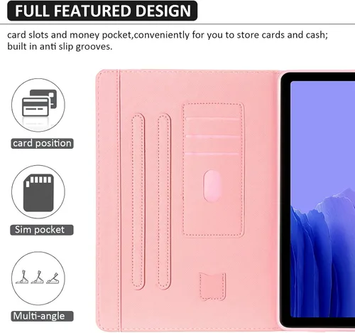Vista 2 de Dteck Funda protectora de piel sintética con ranuras para tarjetas y función de soporte ajustable, para Samsung Galaxy Tab A7 de 10.4 pulgadas