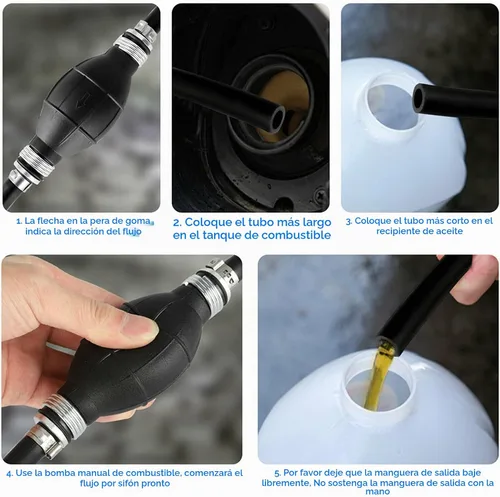 Vista 5 de BARTOO - Conjunto de línea de combustible, línea de manguera de combustible de nylon trenzado de 3/8 pulgadas para embarcaciones marinas, motor