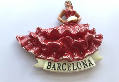 Vista 5 de 3D Flamenco Bailarín Barcelona España Imán Refrigerador Imán Viaje Pegatina Recuerdos, Resina Hogar Y Cocina Decoración, España Imán De Nevera De