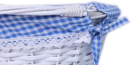 Vista 4 de Oypeip - Cesta de Pascua de regalo, cesta de almacenamiento ovalada de mimbre redonda con un asa desplegable, cestas de Pascua para niños, tela