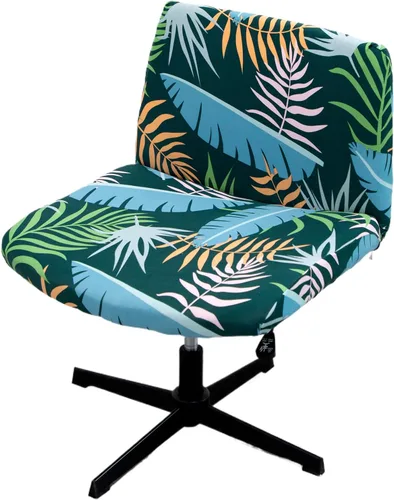 Vista 20 de MINGPINHUIUS Funda para silla ajustable sin brazos: moderna sin brazos, funda para silla de tocador con tiras cruzadas, fundas protectoras