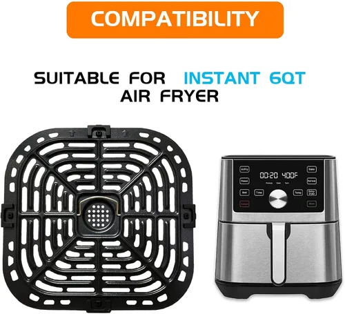 Vista 4 de Zerodis Sartén de repuesto para freidora de aire, placa de parrilla para freidora de aire, bandeja de placa de cocina, accesorios para freidora