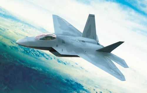 Vista 2 de Hobby Boss F-22 Raptor Jet Fighter Kit de construcción de modelo de avión