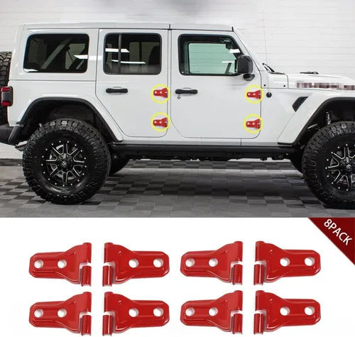 Vista 12 de JeCar Cubiertas de Bisagras de Puerta ABS Accesorios Exteriores para Jeep Wrangler JK JKU 2007-2018, Negro