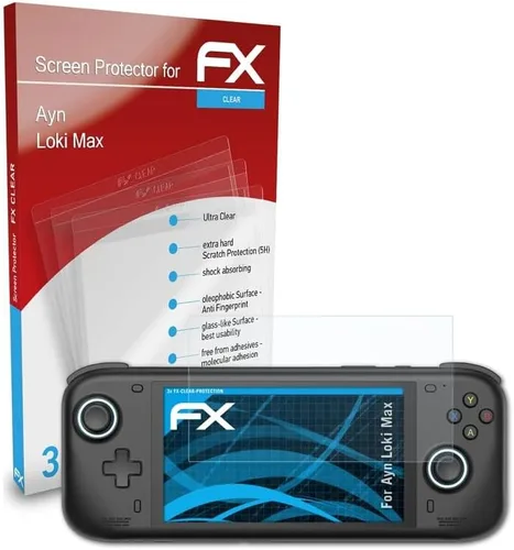 Vista 3 de Película protectora de pantalla compatible con Ayn Loki Max, película protectora FX ultra transparente (3X)