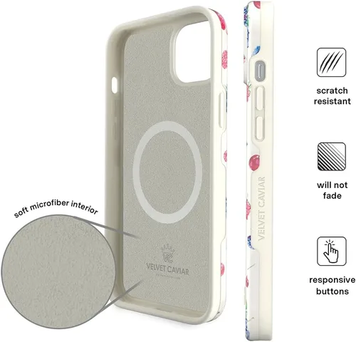 Vista 6 de VELVET CAVIAR Funda para iPhone 15, compatible con MagSafe, probada en caídas de 10 pies, Berry Baby