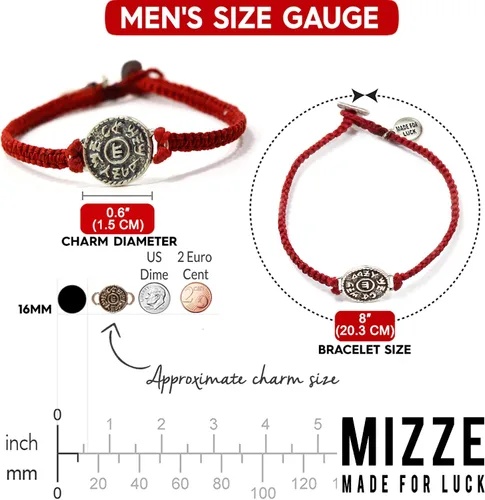 Vista 5 de Red String Macrame Prosperity Financial Success & Evil Eye Protection Bracelet with Silver Coin Charm - Gift for new job, long distance relationship