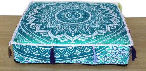 Vista 33 de ICC - Funda de cojín cuadrada grande de algodón con diseño de mandala, funda de almohada hippie, funda de almohada para el suelo con cremallera