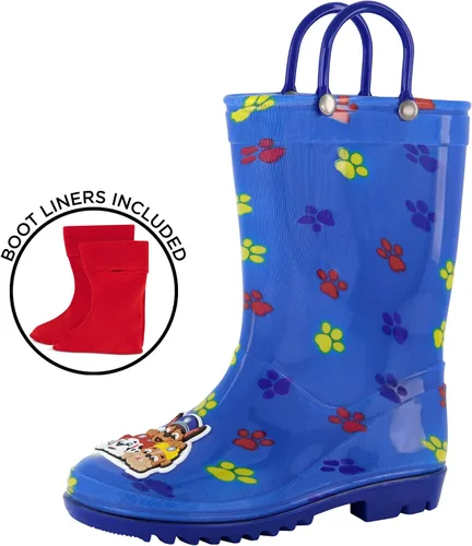Vista 2 de Nickelodeon Botas de lluvia unisex para niños con forro extraíble suave para nieve