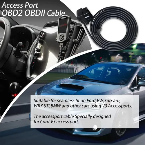 Vista 2 de XTPTFABS Cable OBD2 del puerto de acceso, cable OBDII flexible extendido