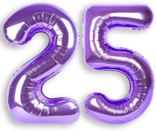 Vista 14 de Globo de número 0 de 40 pulgadas de RainbowQ Party, grande, color púrpura, para niños o niñas, números del 0 al 9, de papel de aluminio y Mylar
