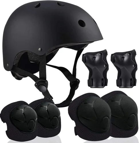 Vista 12 de Casco ajustable para niños de 3 a 16 años, niños pequeños, niños y niñas, equipo de protección con rodilleras, coderas y muñequeras para múltiples