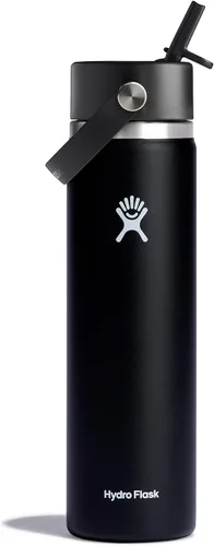 Vista 10 de Hydro Flask Botella de agua – Acero inoxidable aislado – Tapa flexible con popote de boca ancha, antiderrames, a prueba de fugas y recargable