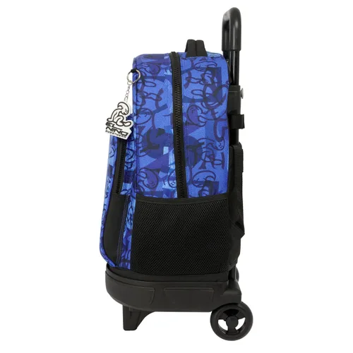 Vista 4 de Mochila Escolar con Ruedas El Niño Roller Azul Negro 33 x 45 x 22 cm