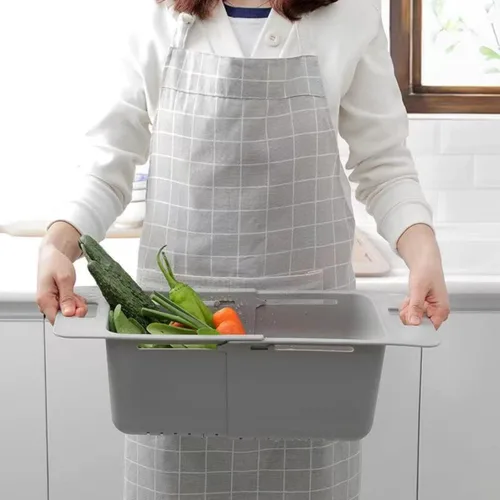 Vista 4 de BeyondNice Colador sobre el fregadero - Lavar verduras y frutas, escurrir la pasta cocida y platos secos, espesa coladores y coladores extensibles