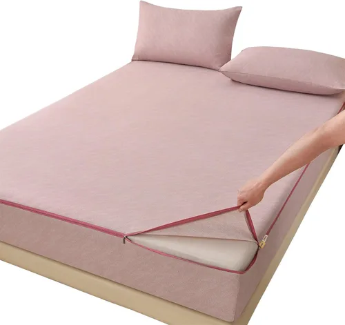 Vista 12 de 6-Sided Fully Encased Mattress Cover with Zip-Off Removable Top Blue