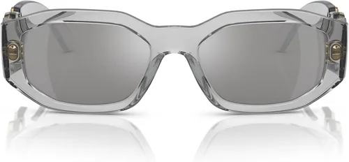Vista 3 de Versace Gafas de sol para hombre, montura negra, lentes gris oscuro, 2.087 in