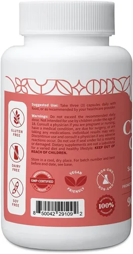 Vista 2 de Pattern Wellness Suplemento complejo de colesterol - Apoya el bienestar general - Probado en laboratorio de terceros - 90 cápsulas veganas Red
