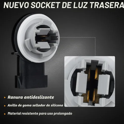 Vista 3 de HERCOO Socket de Luz Trasera de Señal de Giro Luces de Lámpara Trasera Soporte de Conectores de Enchufe de Arnés de Cableado Compatible con Dodge