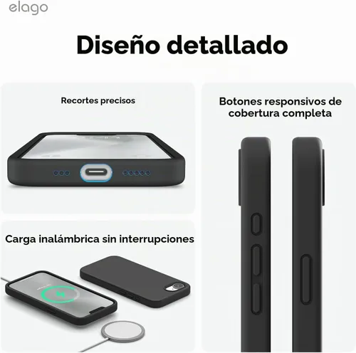 Vista 5 de elago Funda de silicona líquida prémium para iPhone 17e y iPhone 16e, color Negro