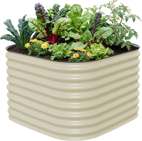 Vista 11 de Vego Garden Kits de cama de jardín elevada de 26" extra alta, caja de maceta elevada modular 4 en 1 para verduras, flores, frutas, cama de jardín
