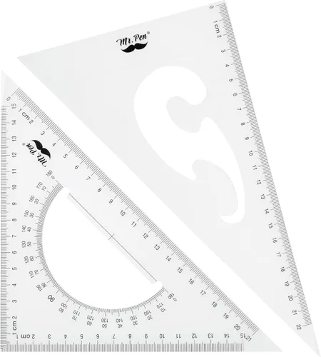 Vista 9 de Mr. Pen Regla triangular, transportador, juego de matemáticas, paquete de 3, regla cuadrada Transportador para geometría