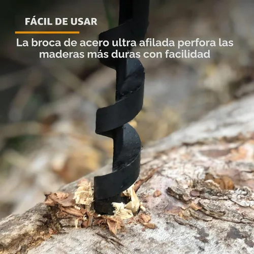 Vista 2 de Bushcraft Survival Barrena de Ojo Escocés de 1 Pulgada Broca Manual de Barrena para Madera para Acampar y Construcción de Refugios Herramientas