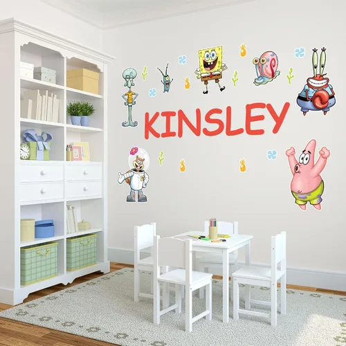 Vista 10 de Oliver's Labels Calcomanía de Pared Personalizada Premium de Tamaño Real para Decoración de Habitación de Niños - Despegar y Pegar, Extraíble