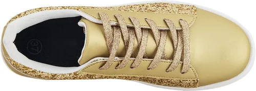 Vista 5 de BosenHulu Zapatos brillantes con lentejuelas brillantes para mujer, zapatos de tenis brillantes con diamantes de imitación con cordones