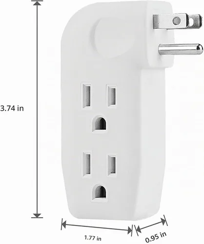 Vista 3 de Adaptador divisor de grifo de pared vertical de 3 vías con enchufe de 3