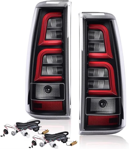 Vista 24 de G-PLUS Juego de luces traseras con bombilla, compatible con Chevy GMC C/K 1500 2500 3500, se ajusta a Chevy Silverado 1988-1999, se ajusta a Chevy