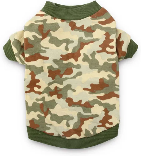 Vista 3 de XS Ropa para perros Camisetas de camuflaje para perros, camisas del ejército para mascotas, ropa de camuflaje para perros, XS, verde