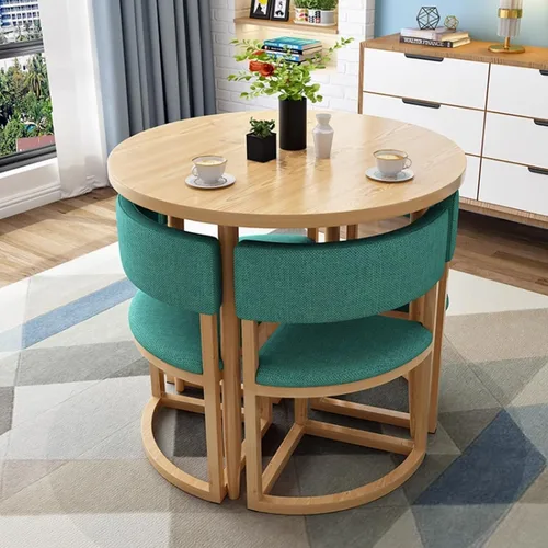 Vista 16 de YVYKFZD Round Conference Table, Small Office Reception Room Club Table, Business Conference Room Table and Chair, Simple Kitchen Dining Table Set