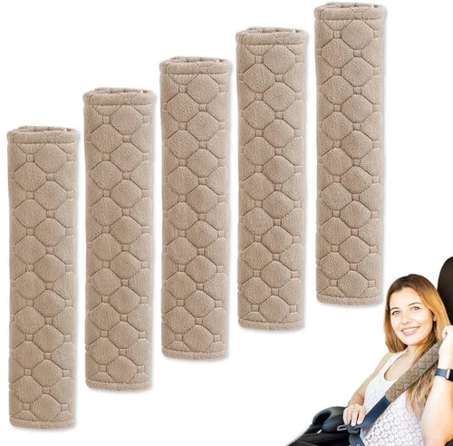 Vista 10 de Paquete de 5 fundas suaves para cinturón de seguridad de automóvil, cómodas almohadillas para cinturón de seguridad de automóvil, protección de Negro