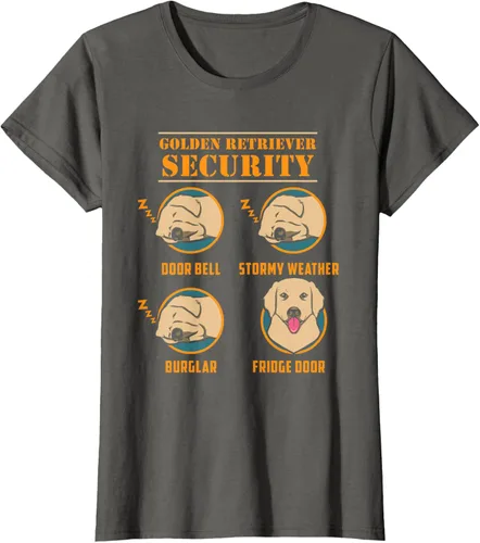 Vista 9 de Camisa Golden Retriever de seguridad Golden Retriever para perro divertido, Negro, S