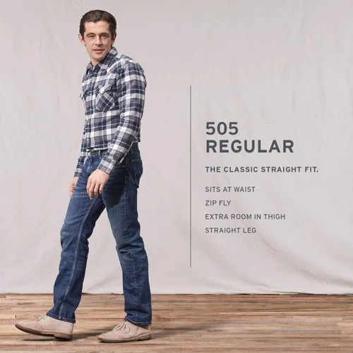 Vista 4 de Levi's 505 Fit pantalones de mezclilla para hombre (regular y grande y alto)