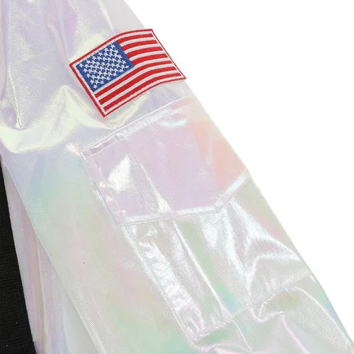 Vista 12 de GRAJTCIN Disfraz de astronauta para mujer, traje espacial brillante para Halloween, disfraz de astronauta