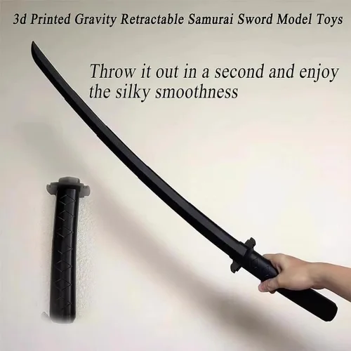 Vista 6 de Espada Samurai retráctil de gravedad de impresión 3D,Espada retráctil de impresión 3D,Espada samurai retráctil 3D,Cuchillo Fidget de impresión 3D