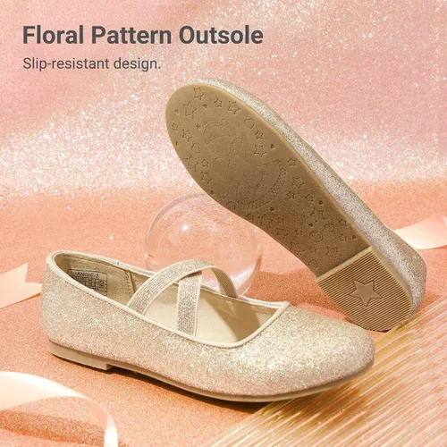 Vista 6 de DREAM PAIRS Zapatos de vestir tipo bailarina, de piso, para niñas Mary Jane