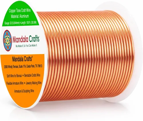 Vista 251 de Mandala Crafts - Alambre de aluminio anodizado de calibre 22 para hacer joyas - 137.2 m de alambre flexible surtido y coloreado - Doble para bonsái