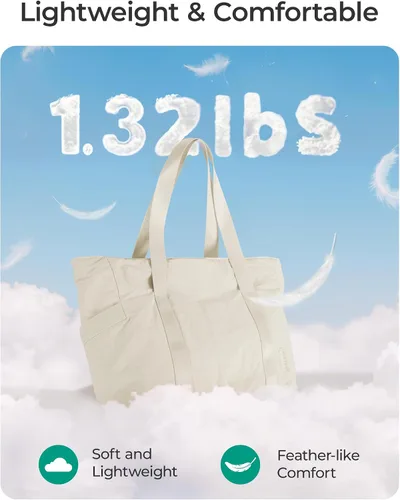Vista 49 de BAGSMART Bolsa de mano para mujer con cremallera, bolsa de gimnasio con compartimentos, bolsa de trabajo para enfermera, baile, bolsa de yoga