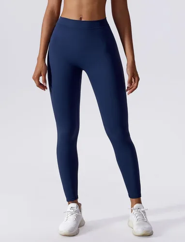Vista 2 de ABOCIW Leggings con espalda en V para mujer, suaves y fruncidos, levantamiento de glúteos, para gimnasio, entrenamiento, pantalones de yoga