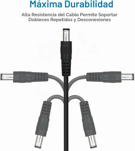 Vista 2 de SIOCEN Paquete de 2 cables de extensión CC de 3 pies de 0.217 in x 0.083 in macho a hembra, cable de alimentación para CCTV, vigilancia de Negro