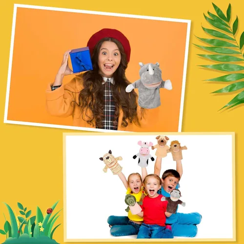Vista 6 de Wettarn Juego de 12 Marionetas de Animales con Boca Activa para Niños, Juguete para Niños y Niñas, para Narración de Historias, Escuela Infantil